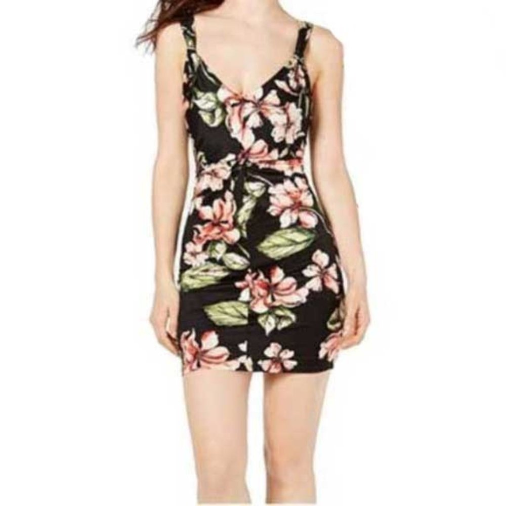 Guess Corrine Floral Knot-Front Sheath Dress